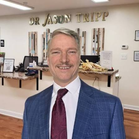 Dr. Jason Tripp at his chiropractic office in Hermitage, Pennsylvania